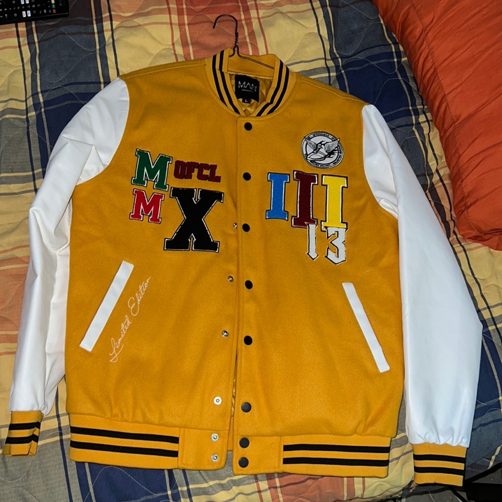 boohoo man varsity jacket